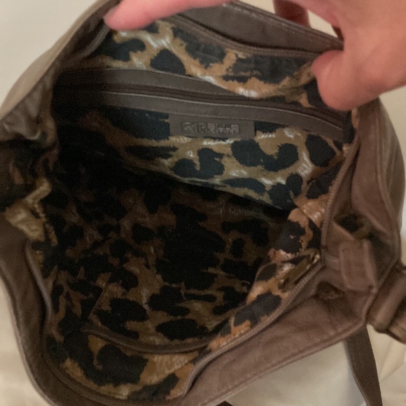 Cadelle Real Leather VintageTaupe Purse Crossbody Shoulder Bag EUC - Picture 4 of 10